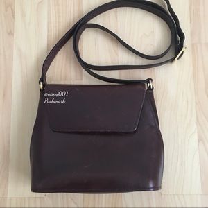 Small Vintage Bally Brown Leather Shoulder and Crossbody Handbag Purse Bag